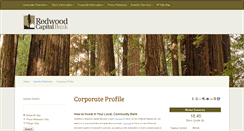 Desktop Screenshot of investor.redwoodcapitalbank.com