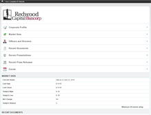 Tablet Screenshot of investor.redwoodcapitalbank.com